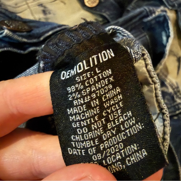 Demolition Paint Splatter Bleached Denim Jacket Unisex‎ Size Large Streetwear - Picture 6 of 8